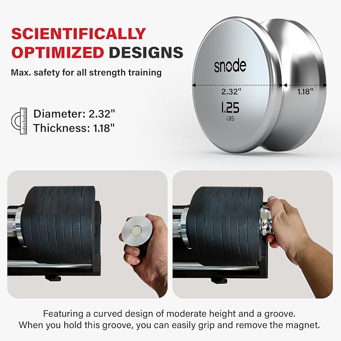 SNODE AD80 Drop Proof 80 lbs Adjustable Dumbbell Set -Adjustable Weights with Cast Iron Plates and Cradle, Knurled Handle, Fast Adjust, Compact Home Gym Equipment for Bench & Press