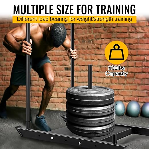 Weighted Training Pull Sled Fit for 1-2 Inch Plates, Sled Workout Equipment, Sport Power Sled for Athletic Exercise and Speed Improvement,500LB