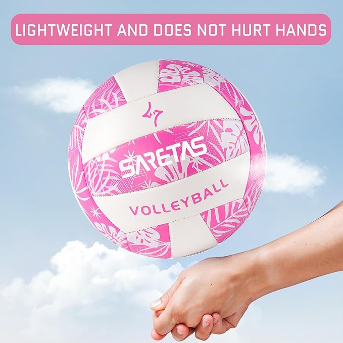 Volleyball Soft Beach Volleyball - Official Size for School, Indoor, Outdoor and Play Game Gym Workout - Play for Girls, Adults and Family.