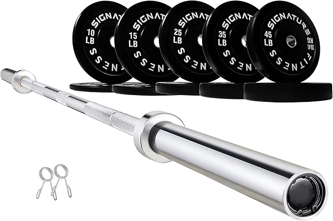 Olympic Bumper Plates Set, 2" Weight Plates for Strength Training & Weightlifting, Paris or Set or Set with Barbell, Multiple Options
