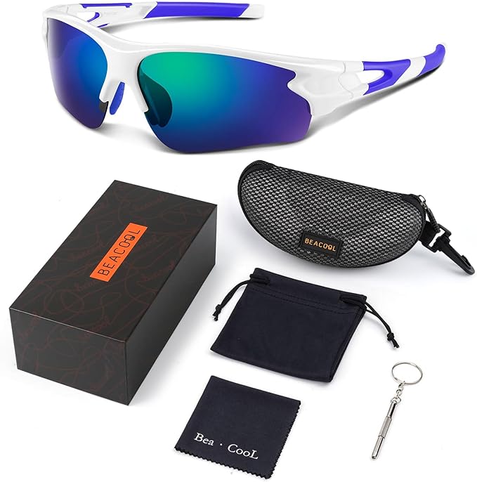 BEACOOL Polarized Sports Sunglasses for Men Women Youth Baseball Fishing Cycling Running Golf Motorcycle Tac Glasses UV400