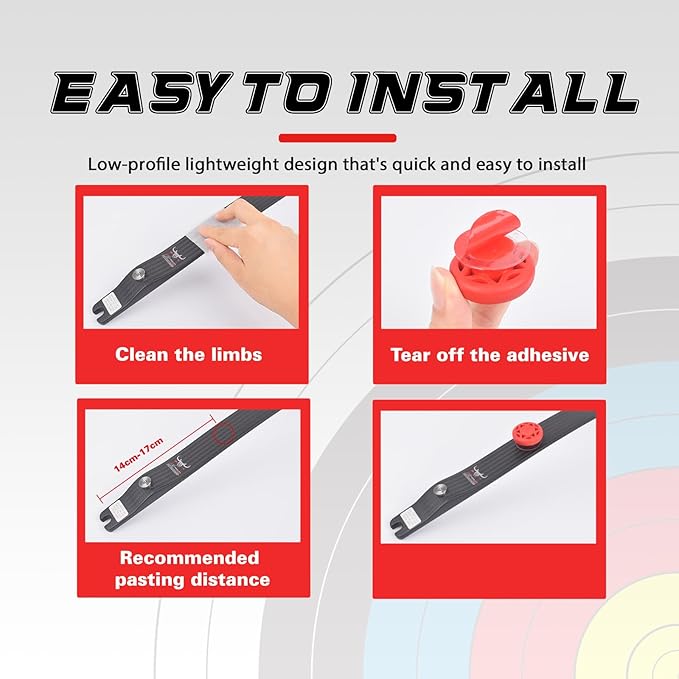 Archery Bow Stabilizer Solid Rubbe Limbs Vibration Damper for Youth Compound Bows, 2-Pack