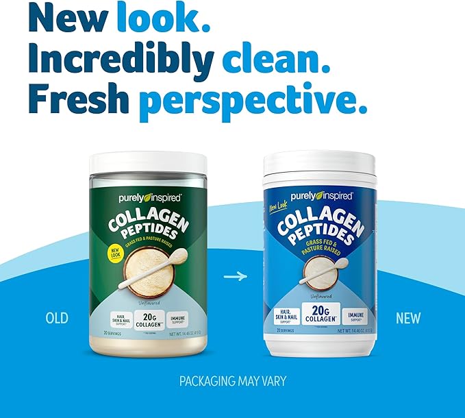Purely Inspired Collagen Powder, Unflavored (20 Servings) - 20g Collagen Peptides Protein Powder for Women & Men - Grass-Fed & Pasture Raised - Gluten-Free, Paleo & Keto-Friendly Collagen Drink