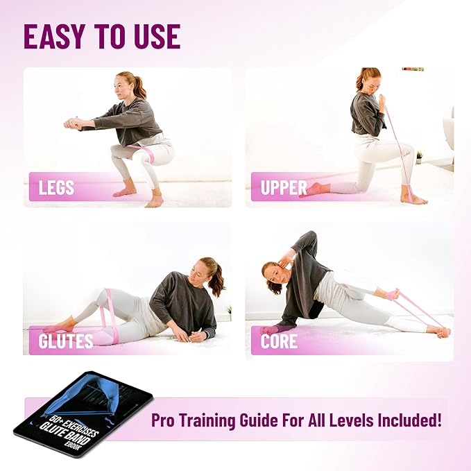 Fabric Mini Resistance Bands Sets for Trainers, Bootcamp, Gym for Men and Women in Fun Colors - Ebook, Videos and Workout Chart Included by Iron Core Fitness