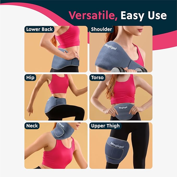 Magic Gel Ice Packs for Injuries Reusable - 2X Ice Pack for Back - Soft Compress for Hot or Cold Therapy - Lower Back Support - Soft Pad for Lower Lumbar, Sciatica, Tailbone