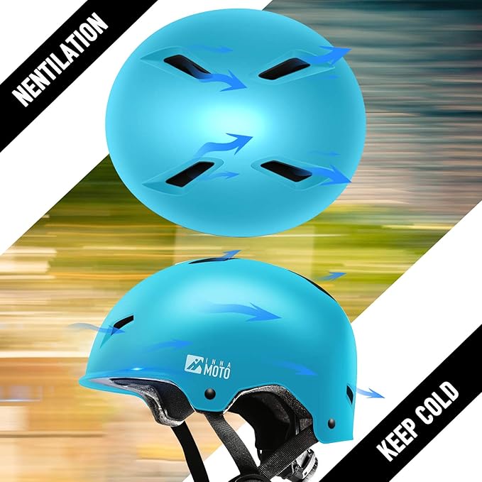 Skateboard Helmet for Adults - Adjustable Certified Safety Adults Helmet for Skateboarding Bike Bicycle Scooter Cycling Skate Skating Multisport Helmets for Women Men Boys Girls Kids Youth