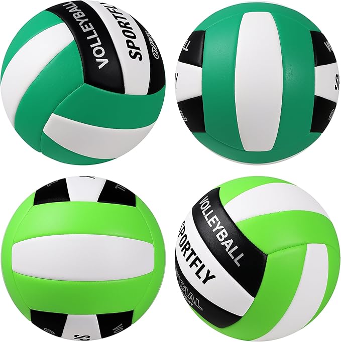 Official Size 5 Volleyball, Soft Indoor Outdoor Volleyball for Game Gym Training Beach Play, 2 Pcs Per Pack with Pump Kit
