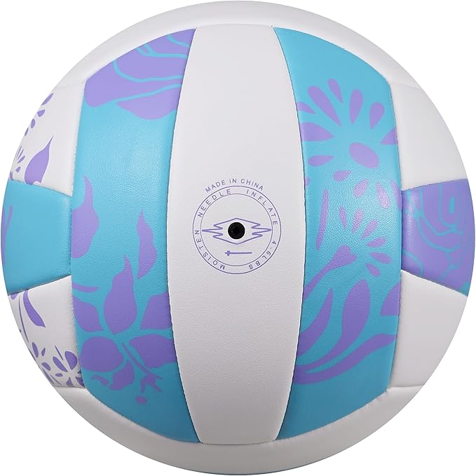 Volleyball Size 5 - Premium PU Leather, Ultra-Durable Soft to The Touch for Youth, Adults, Ideal for Indoor, Outdoor, Beach Sports Training(Blue Purple)
