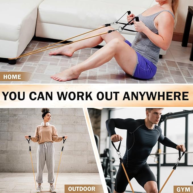 WHATAFIT Resistance Bands, Exercise Bands,Resistance Bands for Working Out, Work Out Bands with Handles for Men and Women Fitness, Strength Training Home Gym Equipment