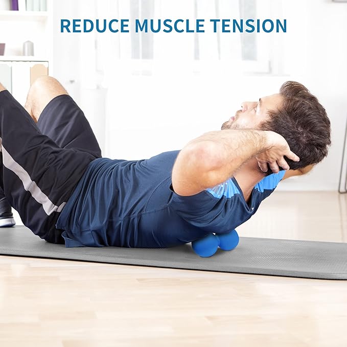 5BILLION Peanut Massage Ball - Double Lacrosse Massage Ball & Mobility Ball for Physical Therapy - Deep Tissue Massage Tool for Myofascial Release, Muscle Relaxer, Acupoint Massage (Black)