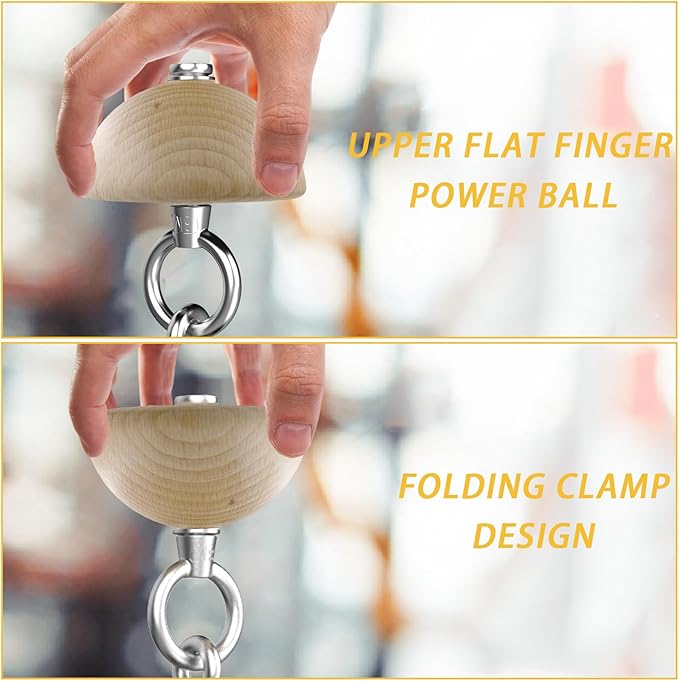 Grip Strength Training Beech Wood Pinch Block & Half-Sphere Ball with Loading Pin β Hand, Finger, Forearm Workout Set for Climbing, Lifting, Fitness Training
