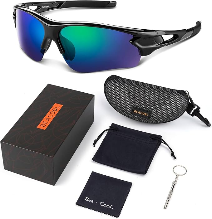 BEACOOL Polarized Sports Sunglasses for Men Women Youth Baseball Fishing Cycling Running Golf Motorcycle Tac Glasses UV400