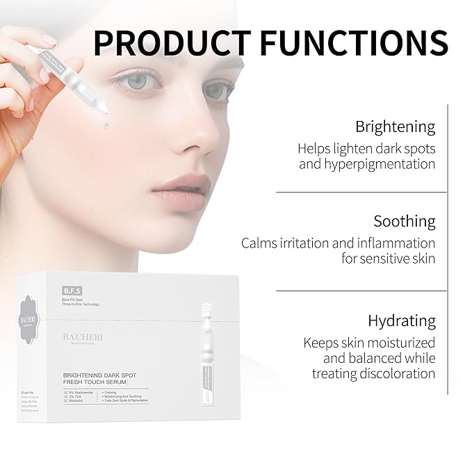 Brightening Hydrating Facial Serum Ampoules, with Niacinamide, Tranexamic Acid & 3‑O‑Ethyl Ascorbic Acid (Vitamin C), Alpha‑Arbutin, Madecassoside & Panthenol for Smooth, Dewy Skin