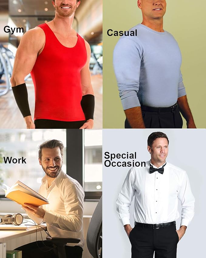 Insta Slim -Made in USA- Compression Tank-Top Shapewear for Men. Tummy Control Slimming Body-Shaper for Belly & Back Support