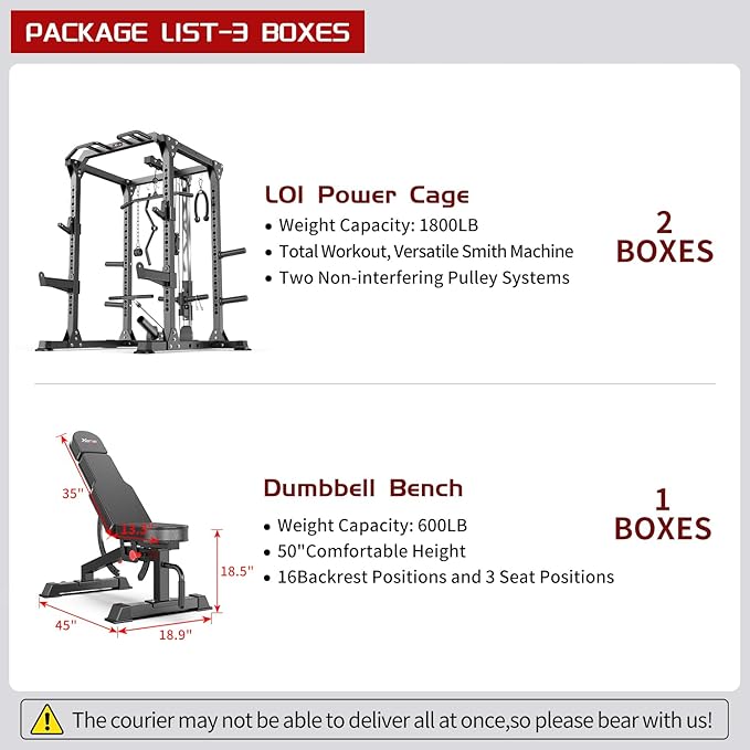 Power Rack Power Cages Multi-Function Squat Rack with Cable Crossover System Selectable More Training Attachment Weight Cage for Garage Home Gym