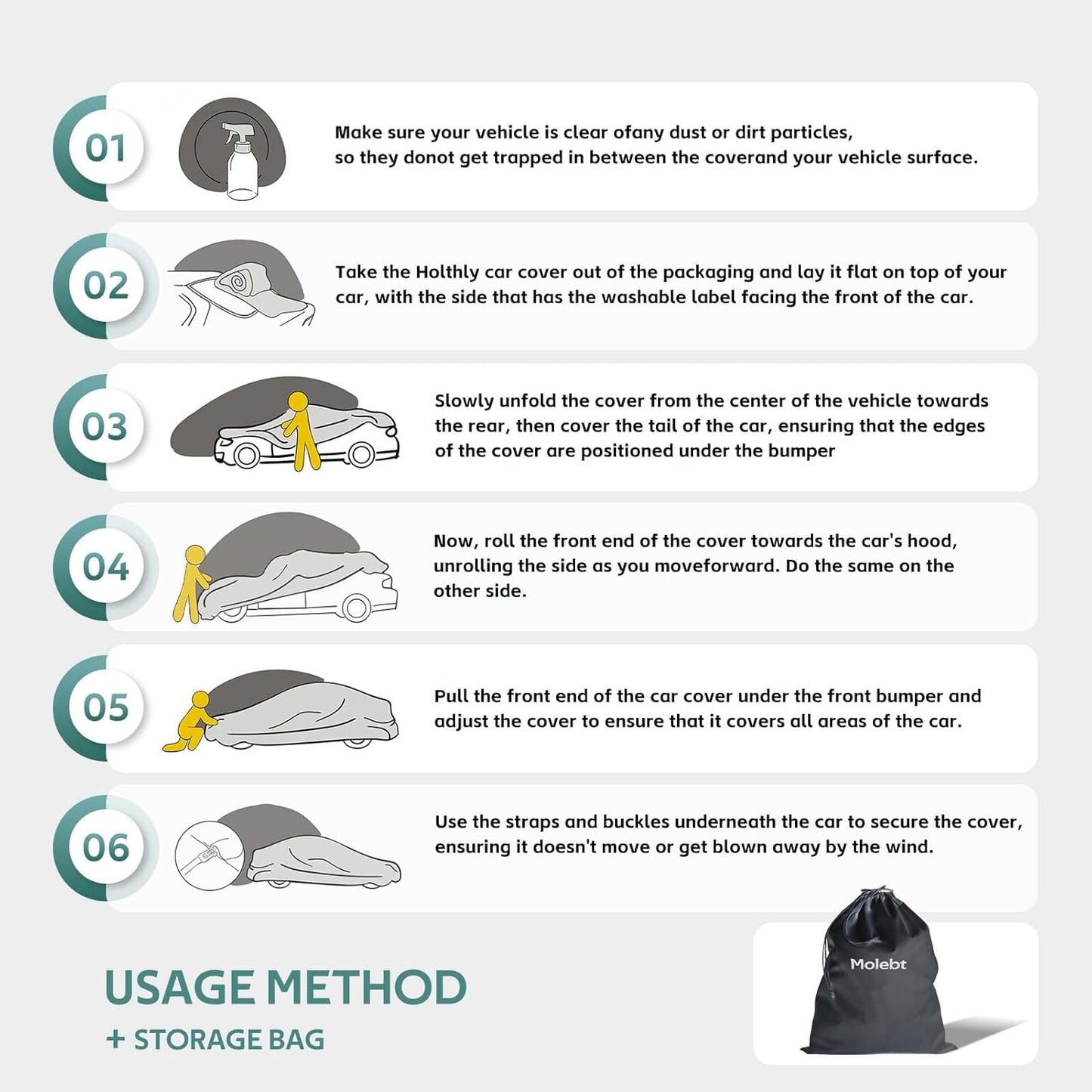 Car Covers for Hatchback Waterproof All Weather, Universal Fit for Mini Cooper, Toyota Yaris, Kia Rio, Mirage, Ford Fiesta, Rain Winter Sun Protection. (Length: 143"-163")