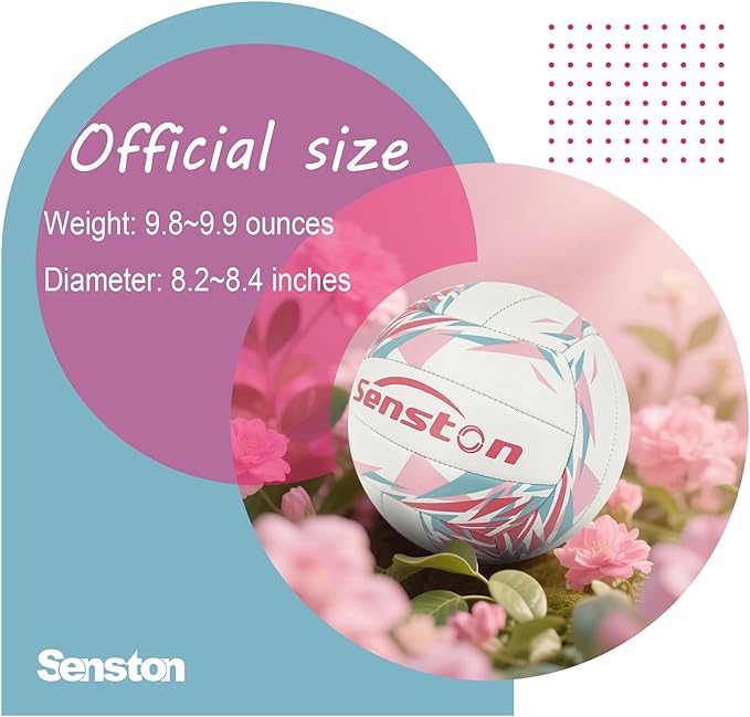 Senston Premium PVC Volleyball Size 5 – Indoor/Outdoor Volleyball, All-Weather Durable Design for Training, Practice & Beach Games (Meets Official Size Standards)
