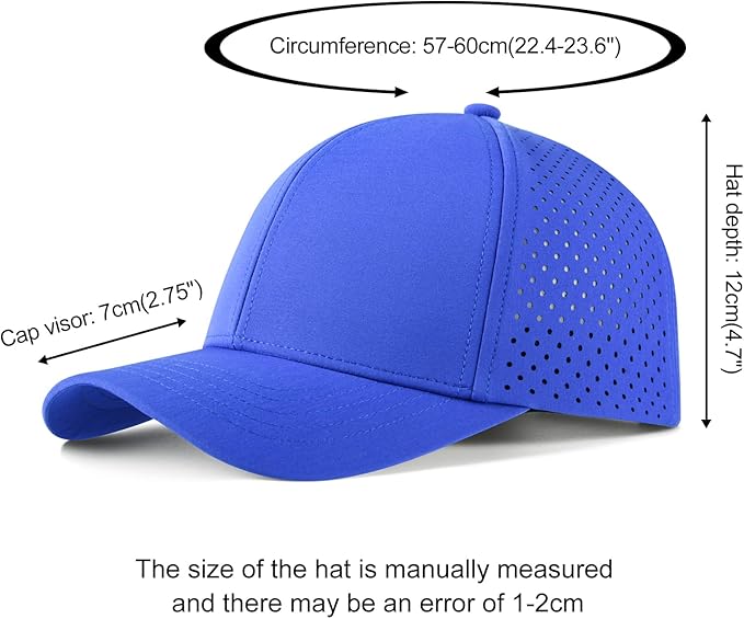 VOBOOM Men Quick Dry Baseball Cap Laser Cut Mesh Ball Curved Brim Snapback Hat