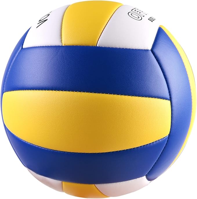Volleyball Size 5 PU Leather Soft Indoor Outdoor Volleyballs Sports Training Game Play Ball for Beginner, Teenager, Adult, 8.2