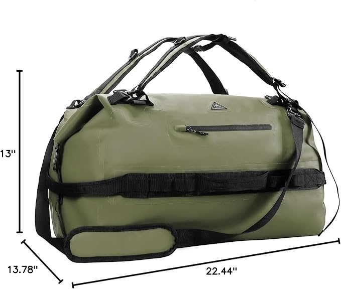 Haimont Large Waterproof Duffel Backpack Roll-Top Heavy Duty Dry Duffle Bag for Boating, Travel, Motorcycle, Kayaking, Camping, 60L
