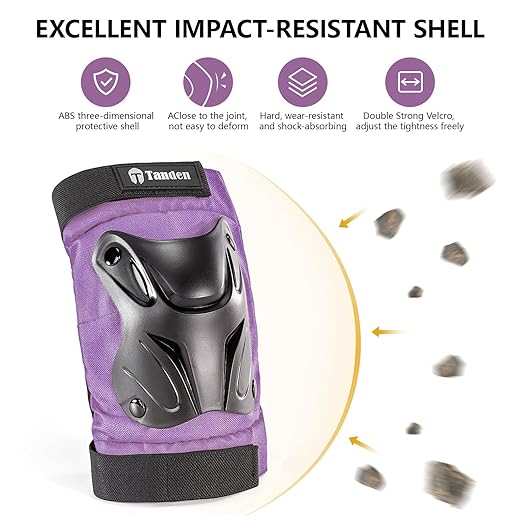 Skating Protective Gear Kids Toddler Knee Pads and Elbow Pads Set, Bike Protection for Kids Wrist Guards for Roller Skating Skateboarding Cycling Purple