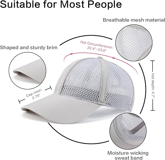 VOBOOM Breathable Full Mesh Baseball Cap for Men, Women, Lightweight Trucker Hats Outdoor Sports Wear