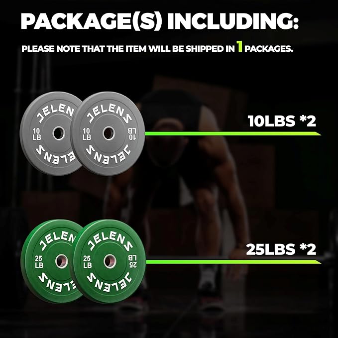 Olympic Barbell Weight Plates Set, 2-Inch Black/Colored Rubber Bumper Plate Weight Set for Strength Training and Weightlifting, Multiple Options