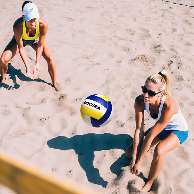 Softy Volleyball, Durable PU Leather,Waterproof Indoor Outdoor Soft Volleyball for Beach Game Gym Training (Official Size 5)