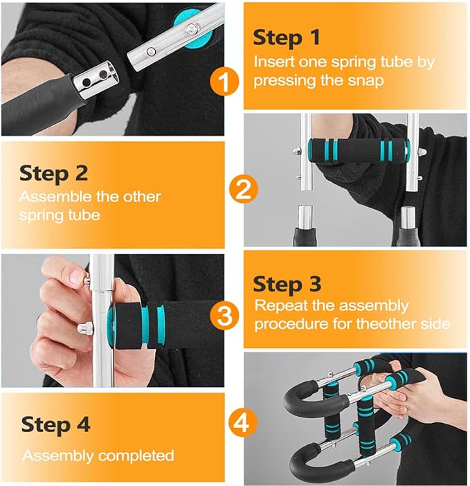 Twister Arm Trainer - Adjustable Forearm Strengthener, Arm Exercise Equipment, Chest Workout Equipment, Portable Spring Resistance for Home Workout Equipment (Red)