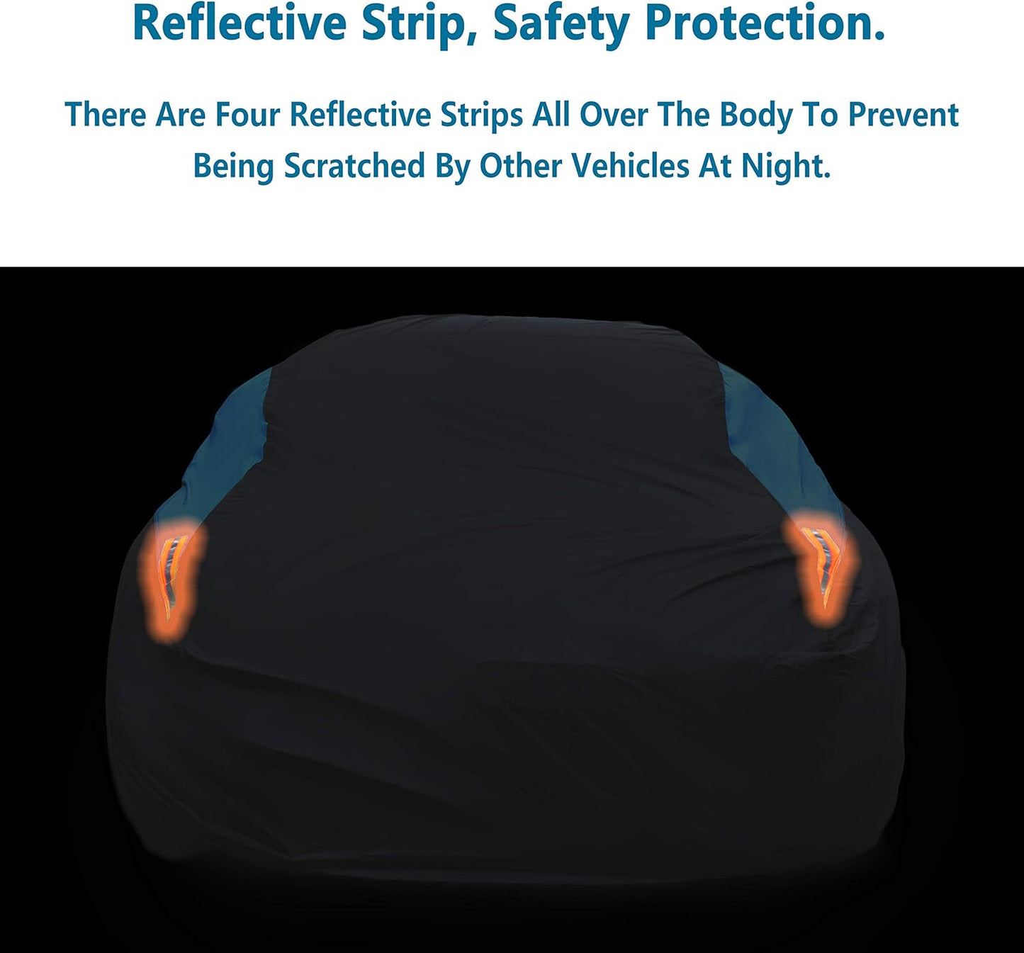 MORNYRAY Waterproof Car Cover All Weather Snowproof UV Protection Windproof Outdoor Full SUV Car Cover, Universal Fit for SUV (Fit SUV Length 202-210 inch, Blue)