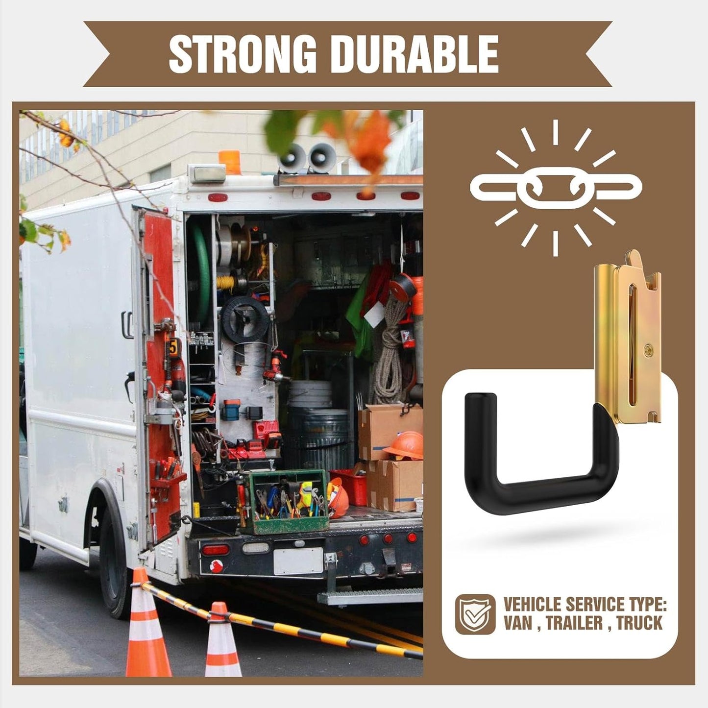 E Track Hook E Track Accessories ,E Track Accessories for Enclosed Trailer The dip molding Process is More Rust Resistant (6PCS E Track J Hooks)