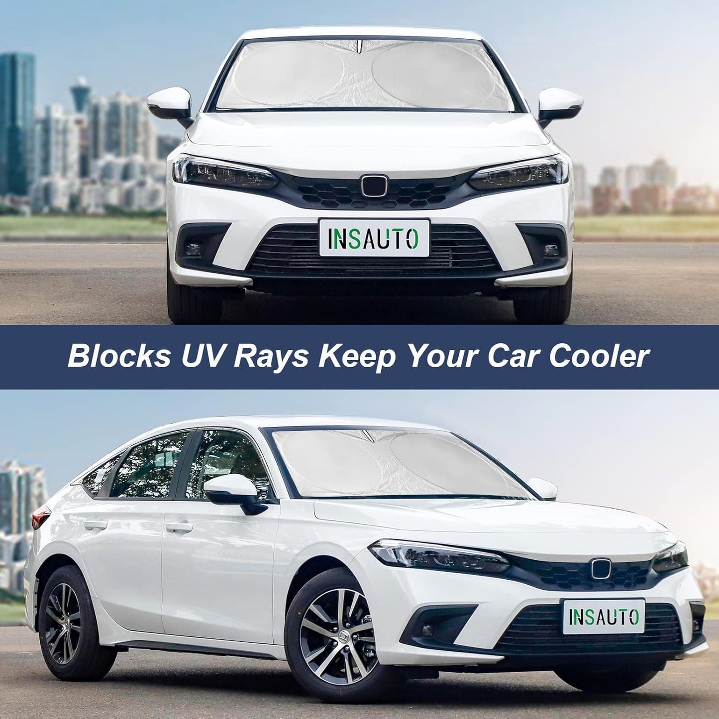INSAUTO for Altima 2024 Windshield Sun Shade Sunshade for Nissan Altima Sedan 2019-2022 2023 Windshield Cover Front Window Sun Shield Foldable Sun Visor Protector UV Heat Protection Car Accessories