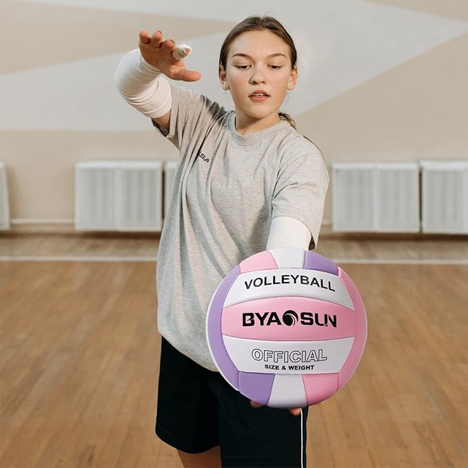 Soft Official Volleyball for Indoor Outdoor Beach, Size 5 Training Volleyball for Beginner Teenager Adult…