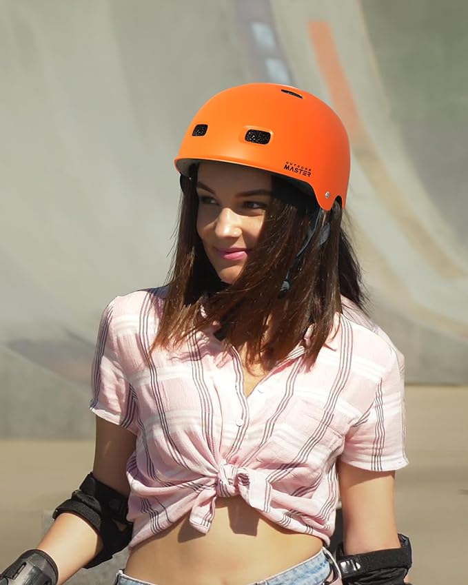 OutdoorMaster Skateboard Cycling Helmet - Two Removable Liners Ventilation Multi-Sport Scooter Roller Skate Inline Skating Rollerblading for Kids, Youth & Adults