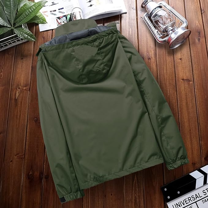 Mens Lightweight Waterproof Jacket Windproof Rain Hooded jackets for Running Hiking Cycling Travel M-7XL