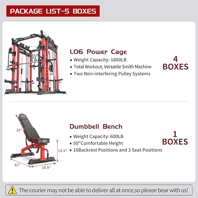 Power Cage,1600lbs Multi-Function Power Rack with Adjustable Cable Crossover System and More Training Attachment, Weight Cage for Home Gym
