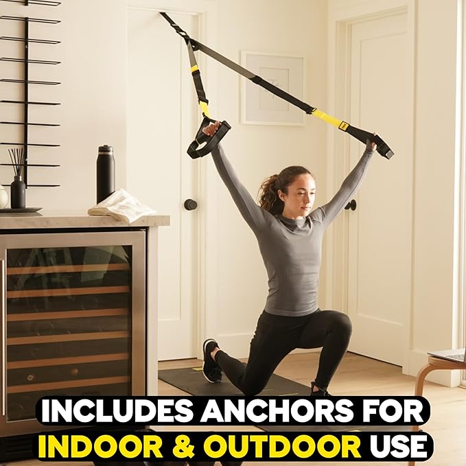 TRX All-in-ONE Suspension Training System: Full Body Workouts for Your Home Gym, Travel, and Outdoors | Includes Indoor & Outdoor Anchors, Workout Guide and Video Downloads