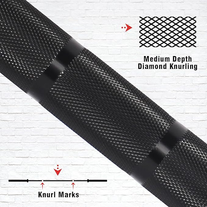Olympic Barbell 45lb (20kg) - 7ft Bearing Spin Bar for Weightlifting and Strength Training,Ceramic Coating,500 LBS Capacity,28mm High Whip,Fits 2" Plates,for Home Gym
