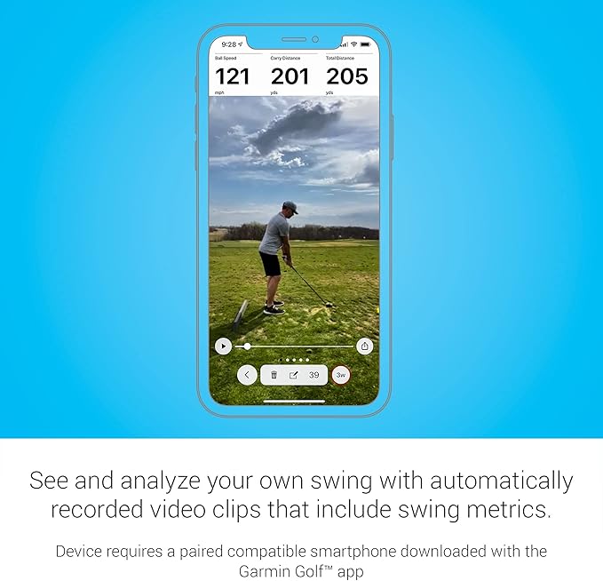 Garmin 010-02356-00 Approach R10, Portable Golf Launch Monitor, Take Your Game Home, Indoors or to the Driving Range, Up 10 Hours Battery Life, Black, (14'x20'x10') (Renewed)