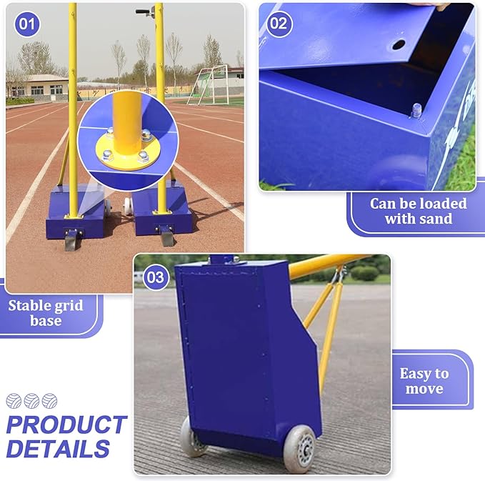 Volleyball Poles, Volleyball Net for Backyard Adjustable Height Poles, Outdoor Portable Volleybal Net Training Stands, Heavy Duty Badminton Nets Sets,for Adults Youth