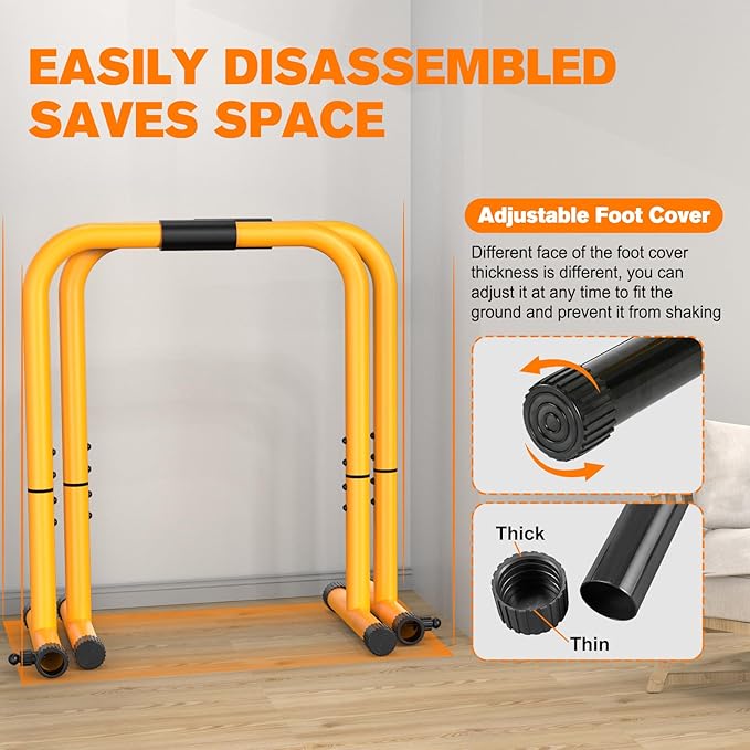 RELIFE REBUILD YOUR LIFE Dip Station Functional Heavy Duty Dip Stands Fitness Workout Dip bar Station Stabilizer Parallette Push Up Stand