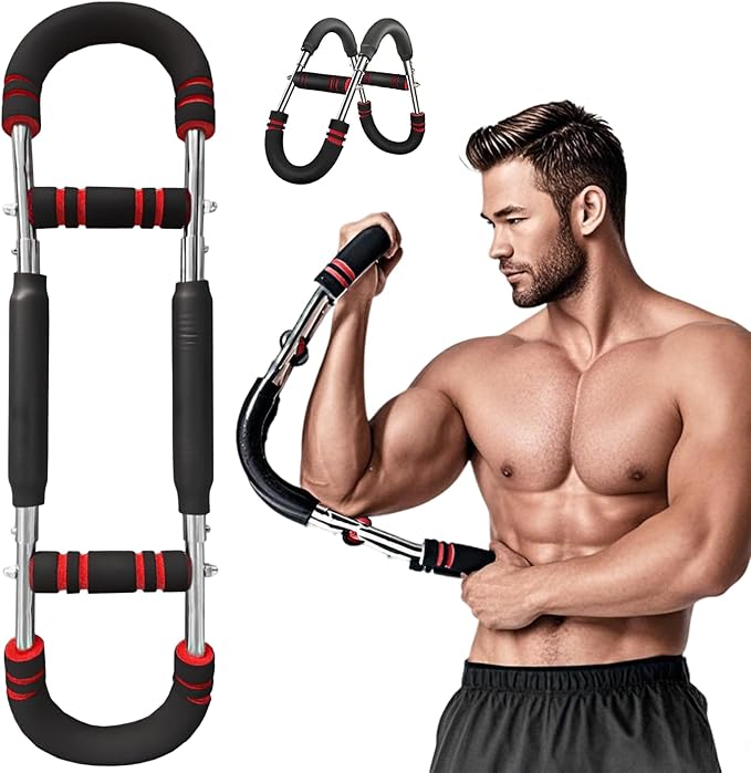 Twister Arm Trainer, 40-100lb Adjustable Chest Workout Equipment, Portable Power Twister Bar, 2025 New Adjustable Twister Arm Chest Exerciser,Detachable Design Fitness Anywhere