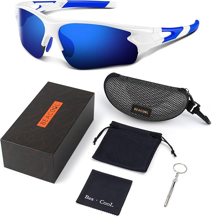BEACOOL Polarized Sports Sunglasses for Men Women Youth Baseball Fishing Cycling Running Golf Motorcycle Tac Glasses UV400