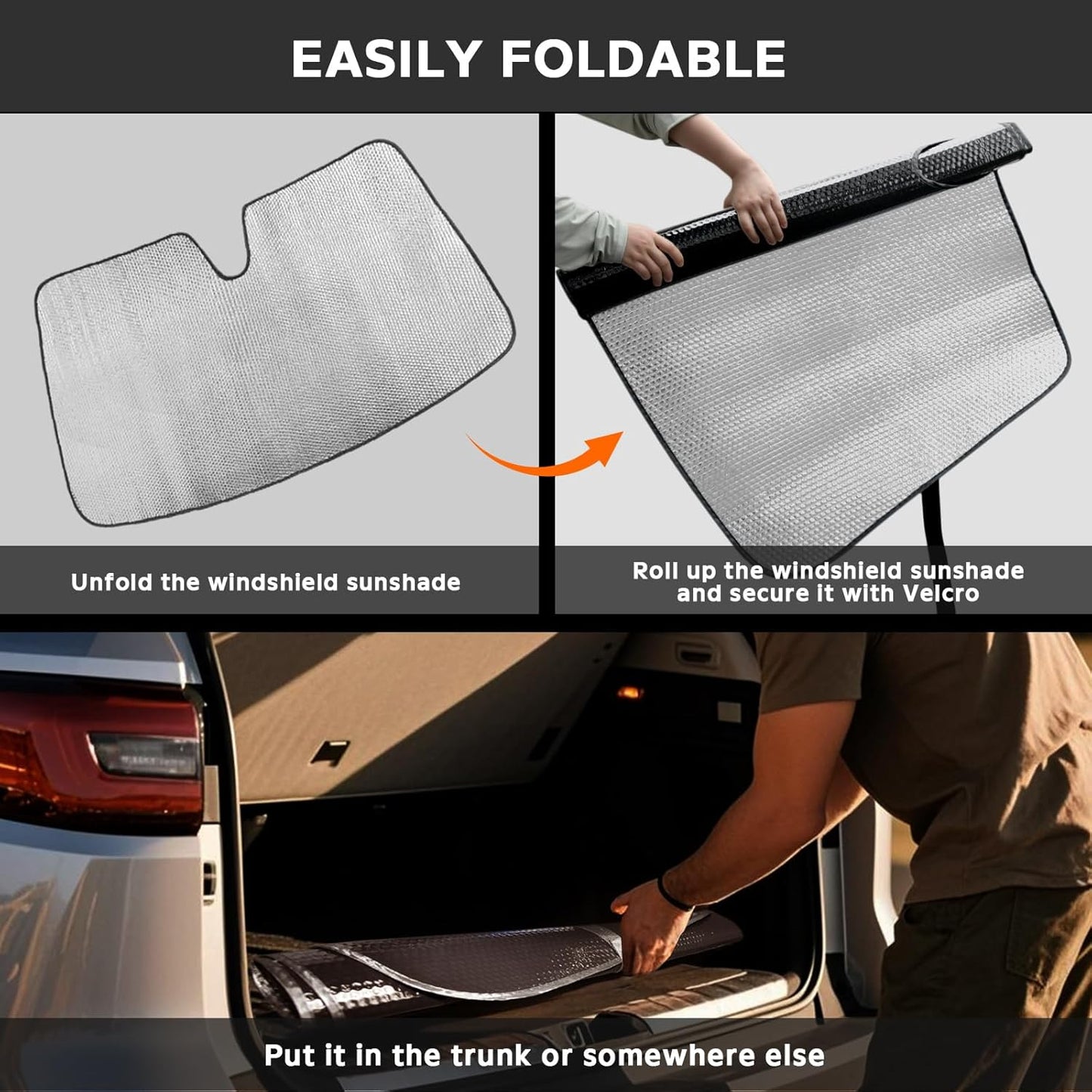 Windshield Sun Shade for Dodge RAM 1500 2019-2025 - 5-Layer Foldable Bubble Foldable Front Window Shade Sun Visor Accessories - Blocks Heat & UV Rays