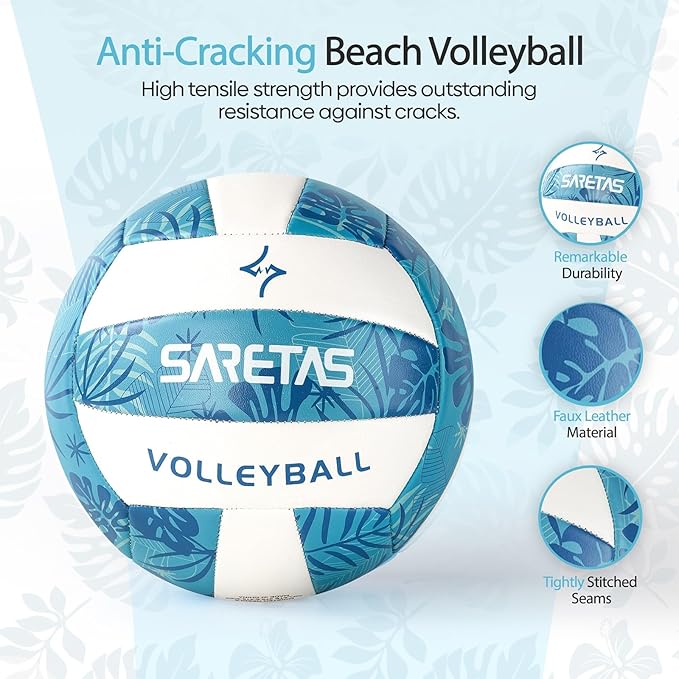 Volleyball Soft Beach Volleyball - Official Size for School, Indoor, Outdoor and Play Game Gym Workout - Play for Girls, Adults and Family.