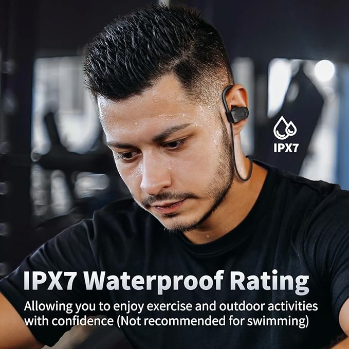 JOYWISE Bluetooth Headphones, Wireless Earbuds Bluetooth 5.3 Headphones with 16Hrs Playtime Stereo Bass Headsets, IPX7 Waterproof Running Earphones for Sports, Black