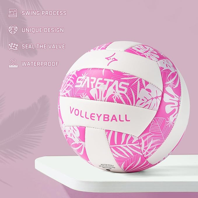 Volleyball Soft Beach Volleyball - Official Size for School, Indoor, Outdoor and Play Game Gym Workout - Play for Girls, Adults and Family.