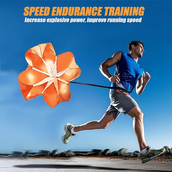 Running Speed Training, 56 inch Speed Drills Resistance Parachute Running Sprint Chute Soccer Football Sport Speed Training