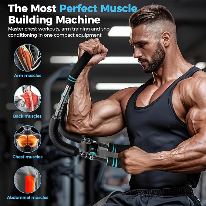 Twister Arm Trainer, Adjustable Chest Workout Equipment Upper Body Strength Training, Portable Power Twister Bar with Detachable Design, Arm Trainer, Home Gym & Travel Fitness Tool