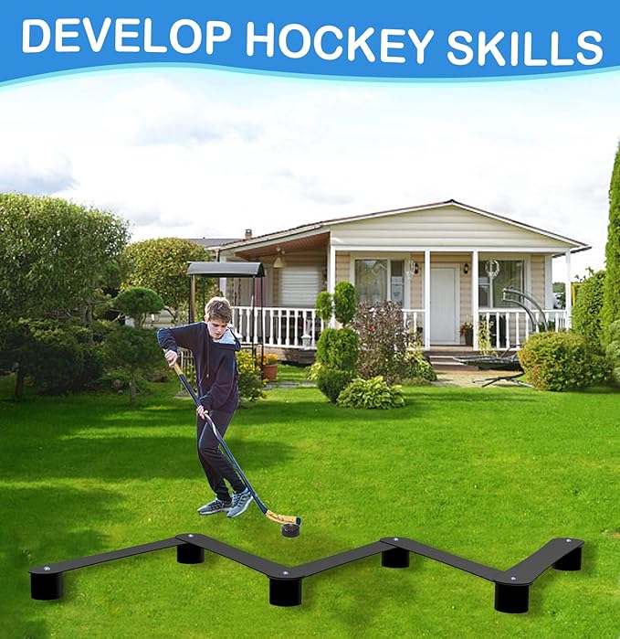 WIPHANY Hockey Stick Handling Training Aid Adjustable Hockey Stickhandling Trainer Suitable for On or Off Ice Lightweight Portable Hockey Training Aid for Improving Puck Control Dangler